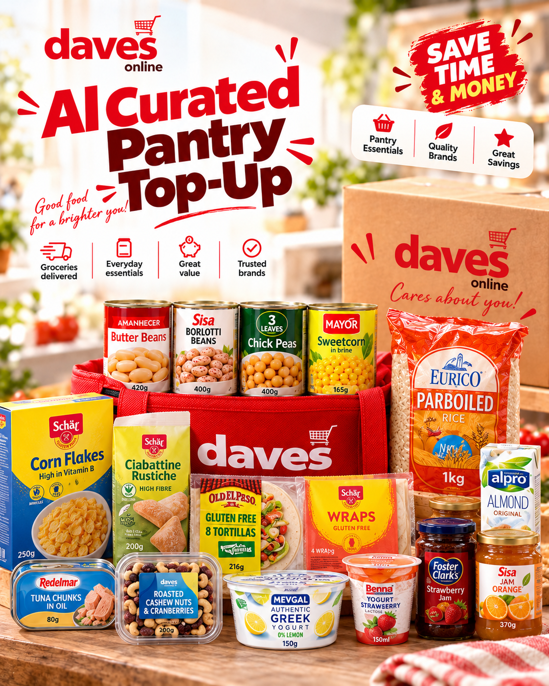 AI-enhanced Dave's Online pantry editorial visual